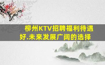 柳州KTV招聘福利待遇好.未来发展广阔的选择